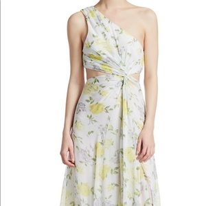 Cinq a Sept Goldie One Shoulder Silk Gown